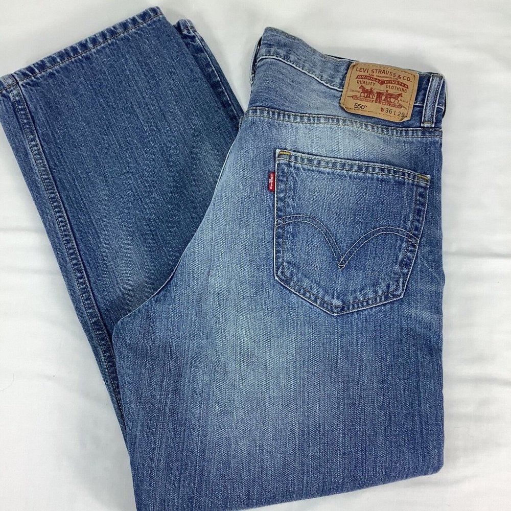 LEVI'S 550 Relaxed Fit Jeans Size 36 X 29 00550-0033 Inspector Wash